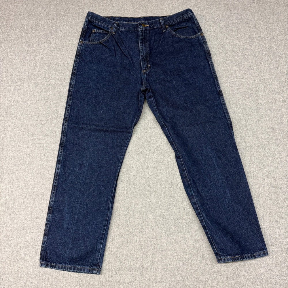Wrangler Regular Fit Jeans 40 x 30 Dark Blue Denim 100% Cotton 96501MR Straight